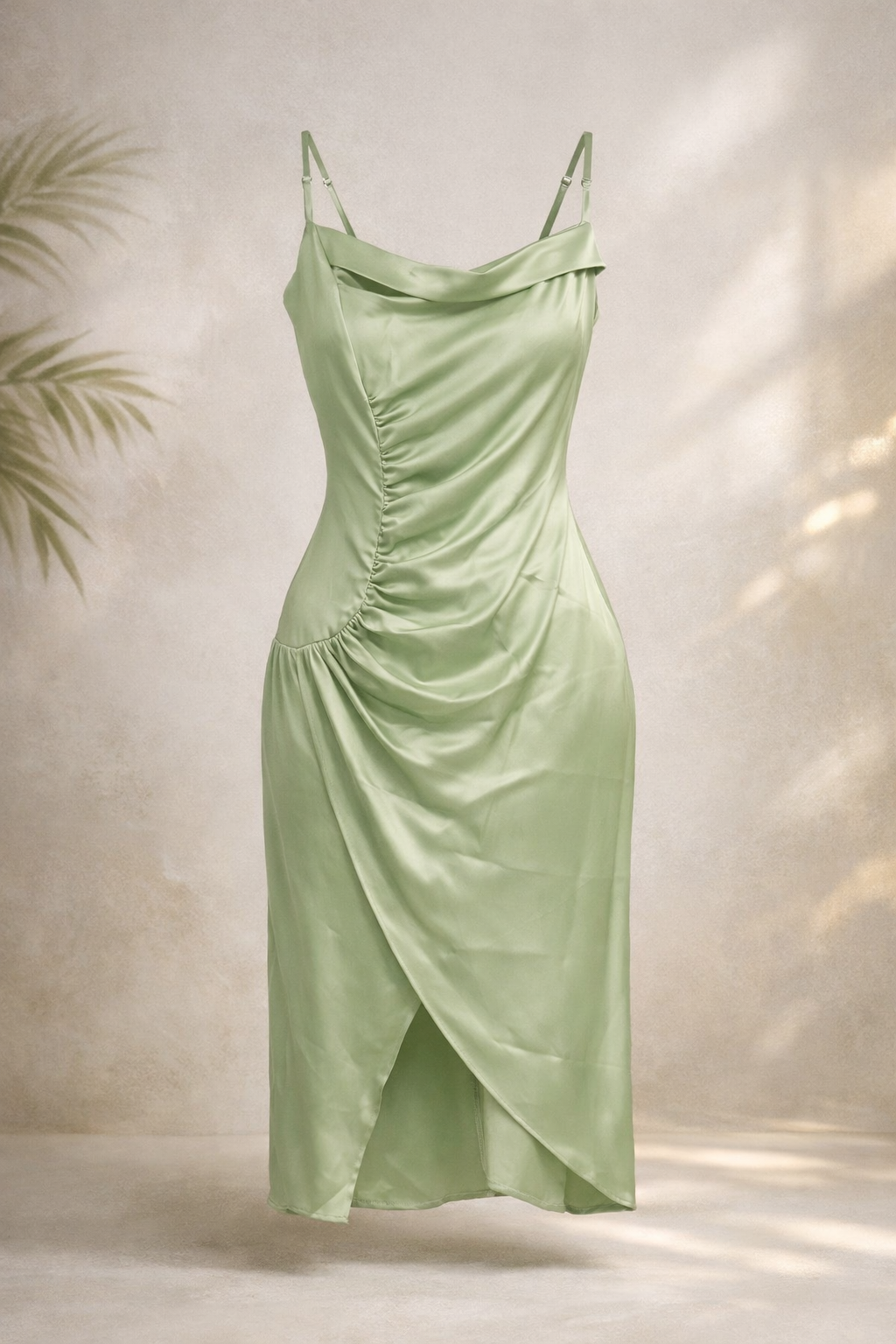 Robe drapée verde