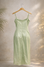 Robe drapée verde