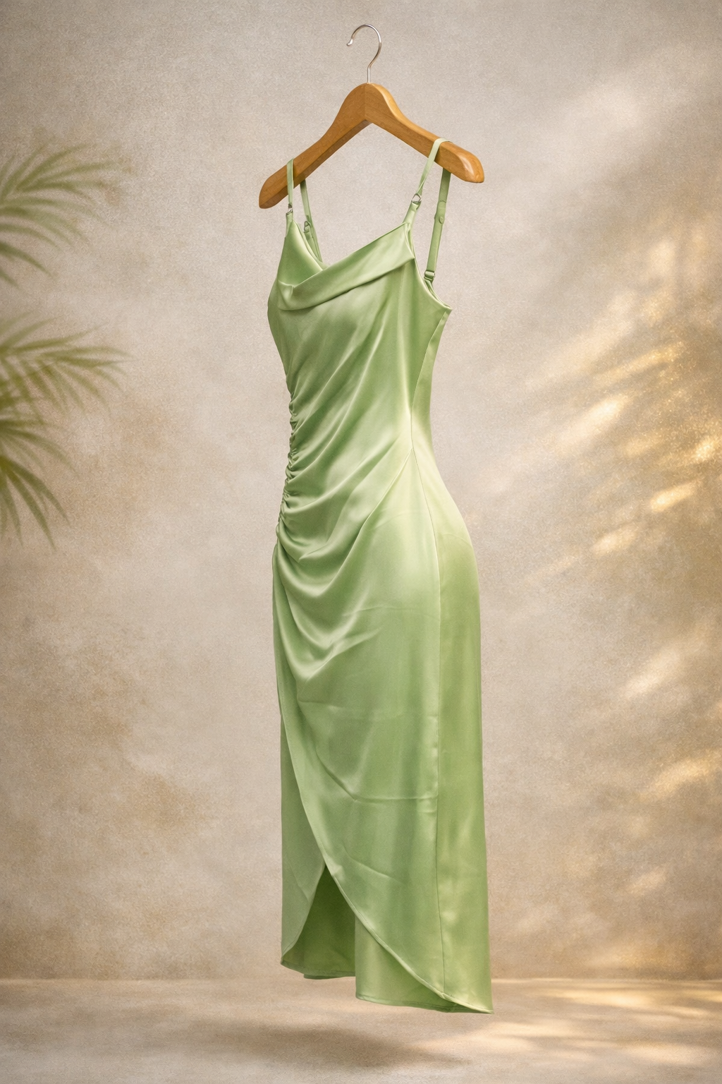Robe drapée verde