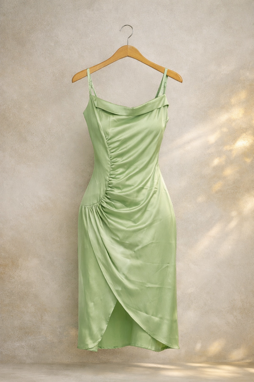 Robe drapée verde